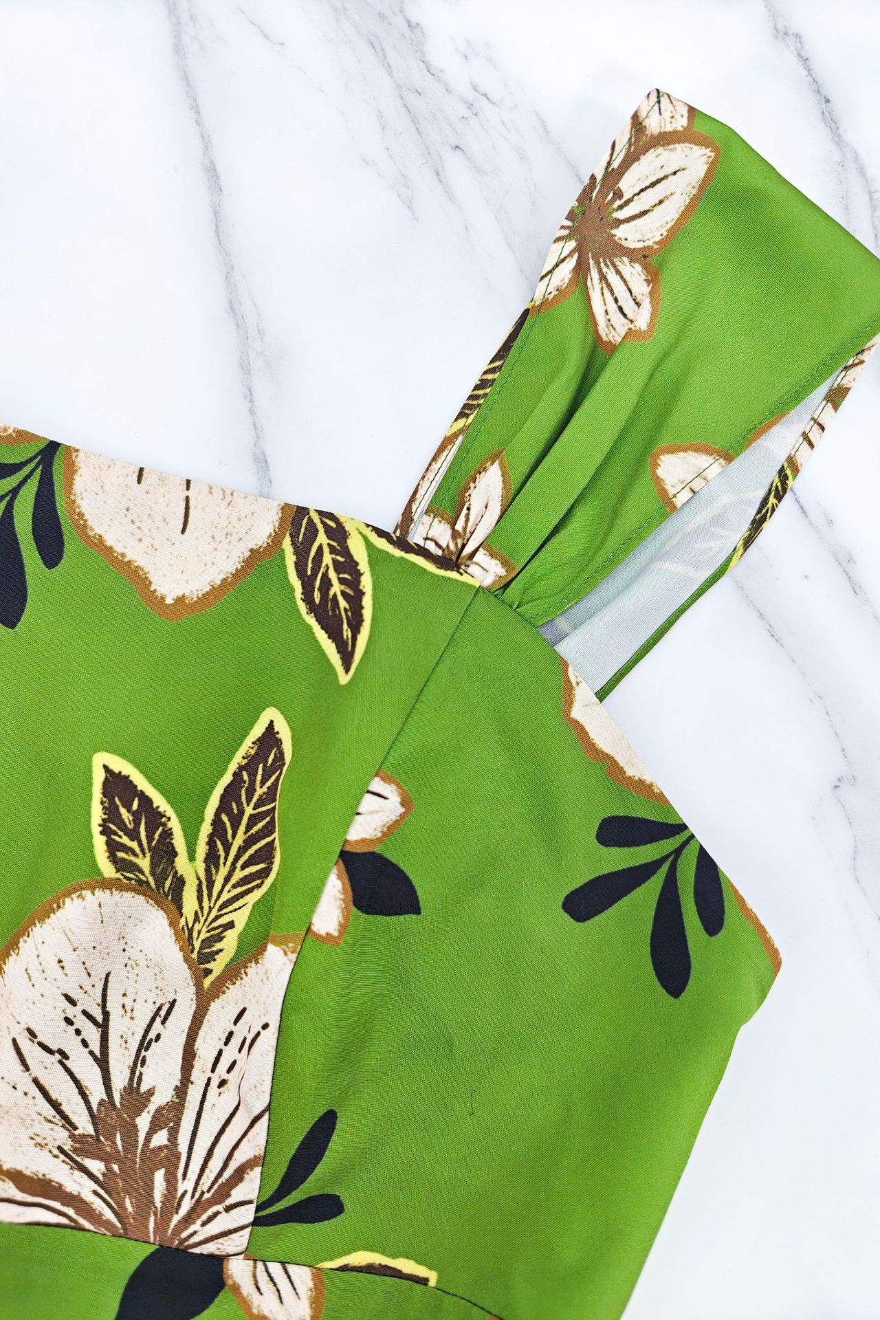 Printed Slim Waist A-Line Dress for Vacation & Beachwear