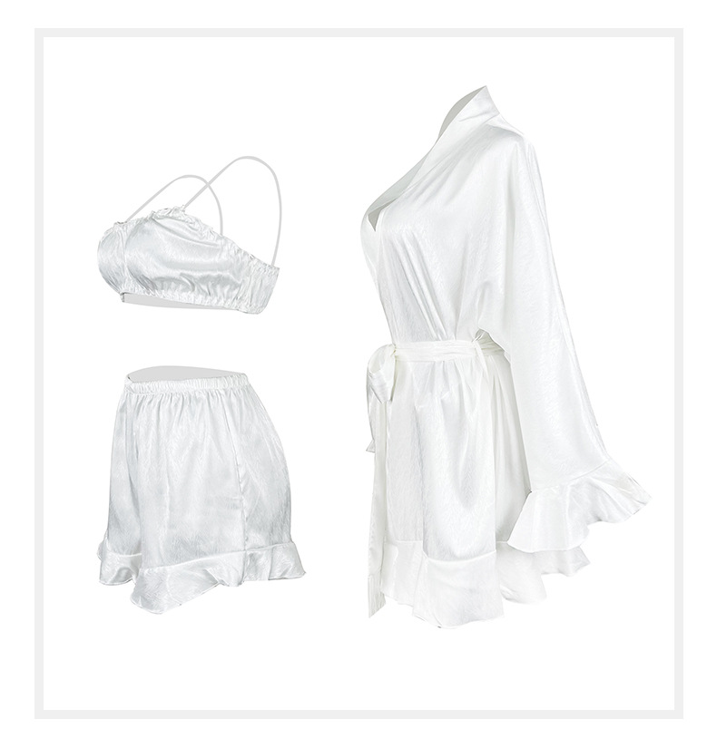 Camisole Strapless Shorts & Robe Three-Piece Pajama Set