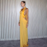 Women Spring/Summer Sexy Halter Neck Patchwork Dress