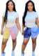 Women Summer Printed Drawstring Casual T-Shirt Shorts Two Piece Set Lounge Wear Outfit
