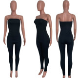 Women Spring Summer Tight Fit Solid Solid Color Jumpsuit Bodycon Clubwear Outfit