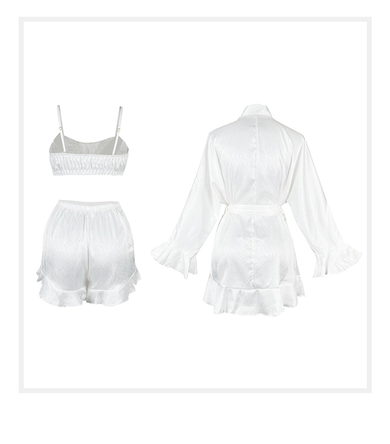 Camisole Strapless Shorts & Robe Three-Piece Pajama Set