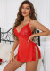 Women Sexy Deep V Lace Slit Strap Dress Lingerie Nightwear Sleepwear
