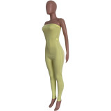 Women Spring Summer Tight Fit Solid Solid Color Jumpsuit Bodycon Clubwear Outfit