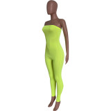 Women Spring Summer Tight Fit Solid Solid Color Jumpsuit Bodycon Clubwear Outfit