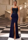 Women Formal Party Strap Sleeveless Sequin Bodycon Evening Dress Luxury Gown