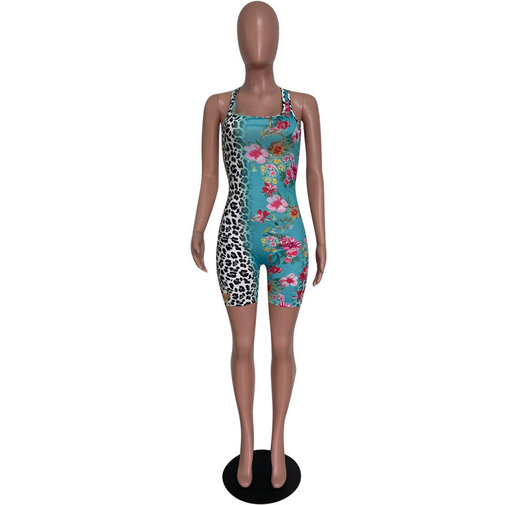 Printed Sleeveless Jumpsuit for Casual Slim Fit Wear