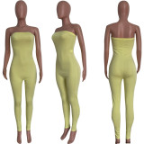 Women Spring Summer Tight Fit Solid Solid Color Jumpsuit Bodycon Clubwear Outfit