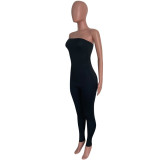 Women Spring Summer Tight Fit Solid Solid Color Jumpsuit Bodycon Clubwear Outfit