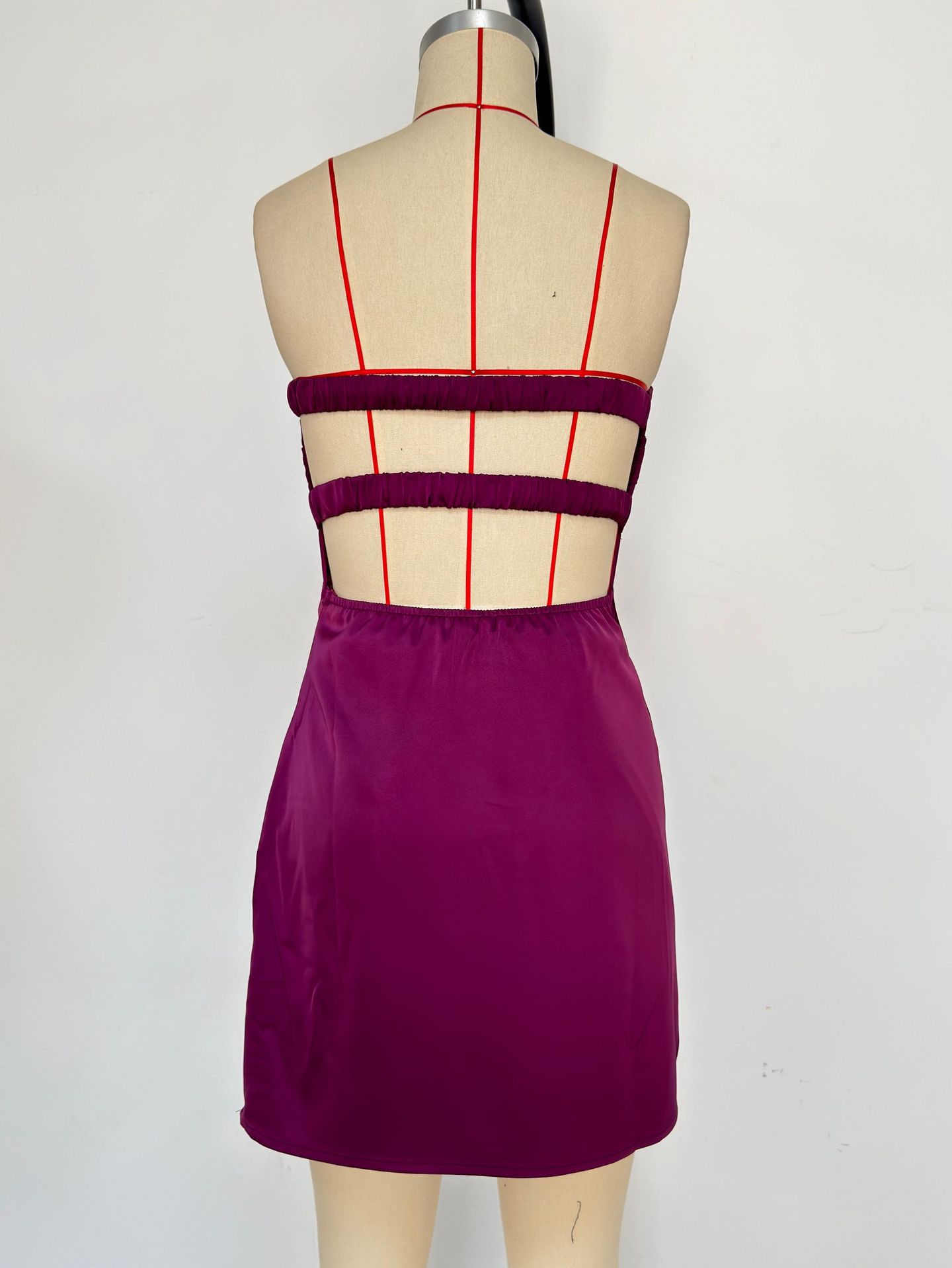 Satin Strapless Bodycon Evening Dress for Night Parties