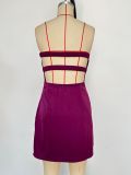 Women Sexy Satin Strapless Bodycon Evening Dress Night Party Dress