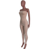 Women Spring Summer Tight Fit Solid Solid Color Jumpsuit Bodycon Clubwear Outfit