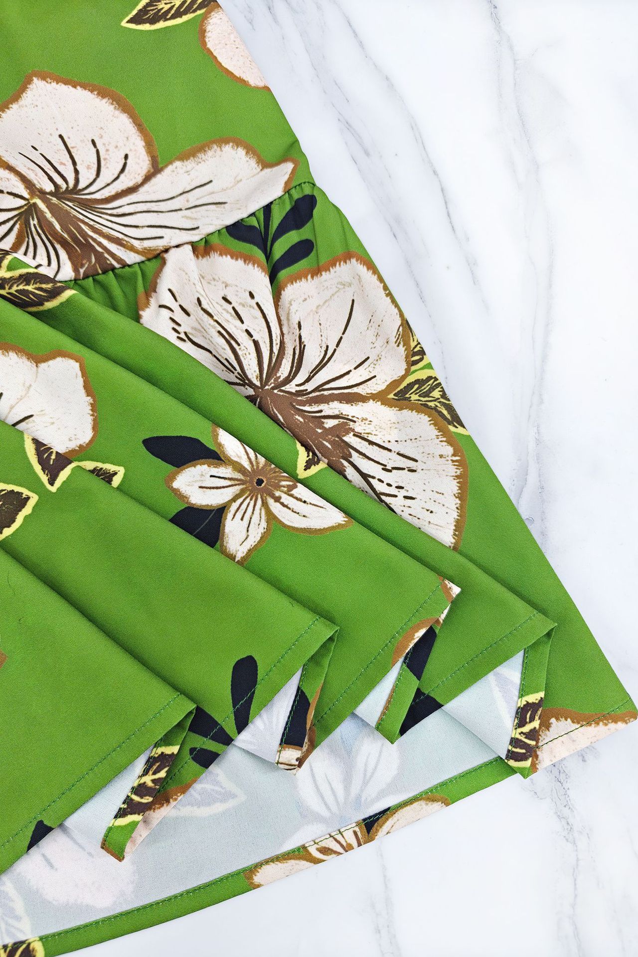 Printed Slim Waist A-Line Dress for Vacation & Beachwear