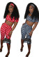 Women Summer Strapless Polka Dot Slim Fit Two Piece Shorts Set Vacation Outfit