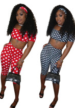 Women Summer Strapless Polka Dot Slim Fit Two Piece Shorts Set Vacation Outfit Women Summer Strapless Polka Dot Slim Fit Two Piece Shorts Set Vacation Outfit
