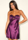 Women Sexy Satin Strapless Bodycon Evening Dress Night Party Dress