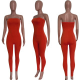 Women Spring Summer Tight Fit Solid Solid Color Jumpsuit Bodycon Clubwear Outfit