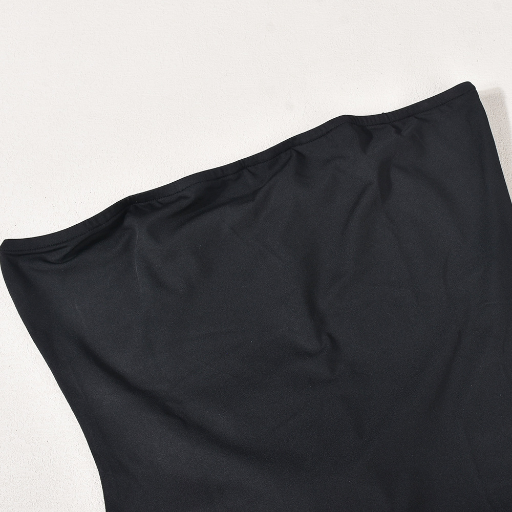 Off-Shoulder Slit Bandeau Jumpsuit for Spring Evening Wear