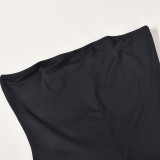 Women Spring Sexy Off-Shoulder Slit Bandeau Jumpsuit