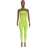 Women Spring Summer Tight Fit Solid Solid Color Jumpsuit Bodycon Clubwear Outfit