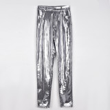 Women Spring Metallic Sexy Pants