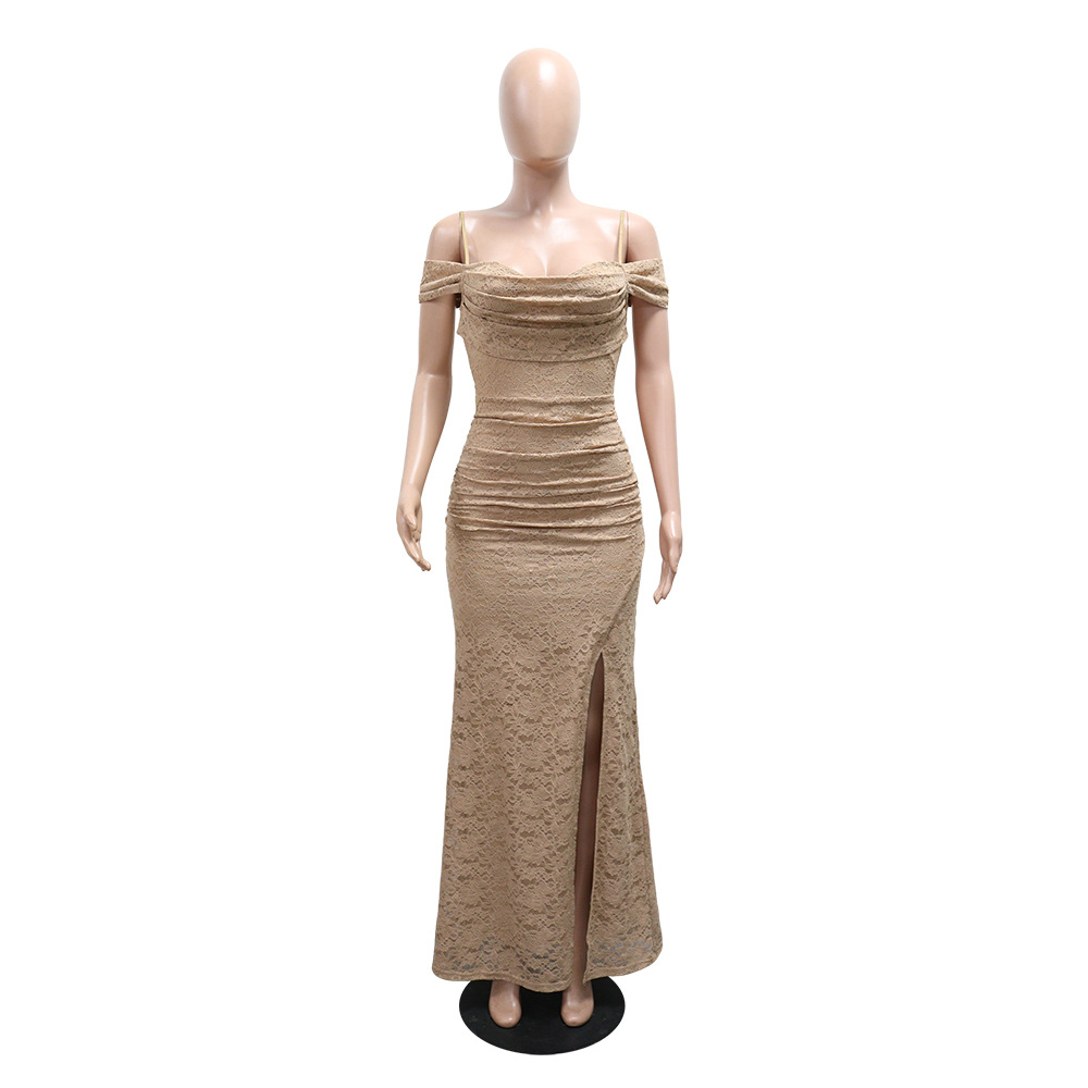 Spaghetti Strap Slit Maxi Dress for Evening Parties