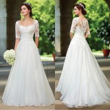 Women Slim Fit Lace Vintage Bridal Wedding Dress Elegant Bride Gown（Processing time need 3-6 days）