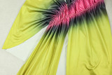 Women Color Block Backless Irregular Slash Shoulder Strapless Mini Dress