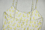 Women Printed Backless Sleeveless Strapless Dress