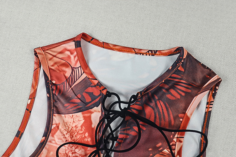 Printed Sleeveless Top & Pants Two-Piece Casual Set