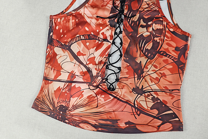 Printed Sleeveless Top & Pants Two-Piece Casual Set