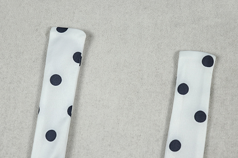Polka Dot Print V-Neck Sleeveless Halter Dress