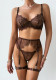 Women Lace Underwire Bra with Waist Belt Lingerie Set