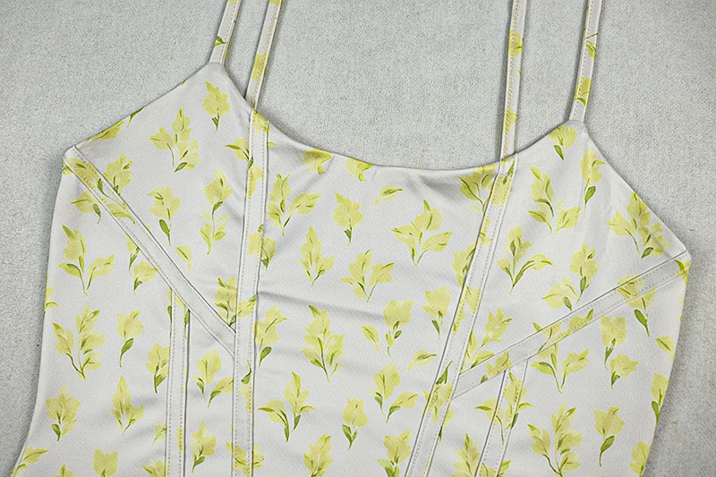 Printed Backless Sleeveless Strapless Summer Dress