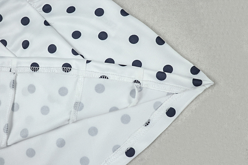 Polka Dot Print V-Neck Sleeveless Halter Dress
