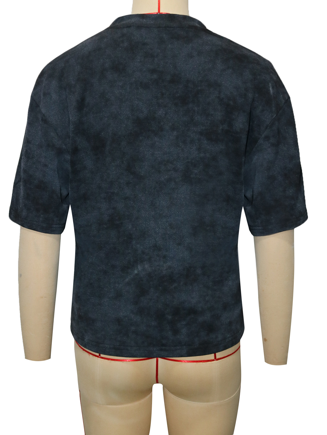 Washed Oversized Cross Print Rhinestone T-Shirt