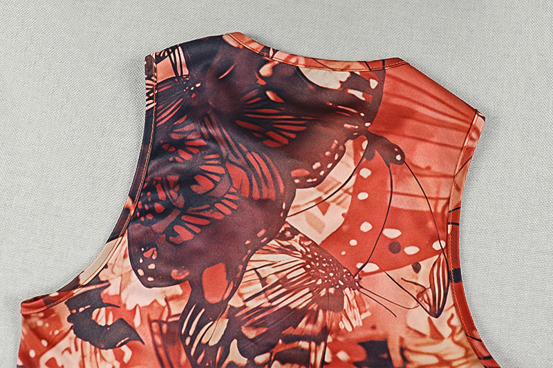 Printed Sleeveless Top & Pants Two-Piece Casual Set