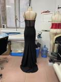 Elegant V-Neck Backless Chiffon Formal Party Maxi Dress