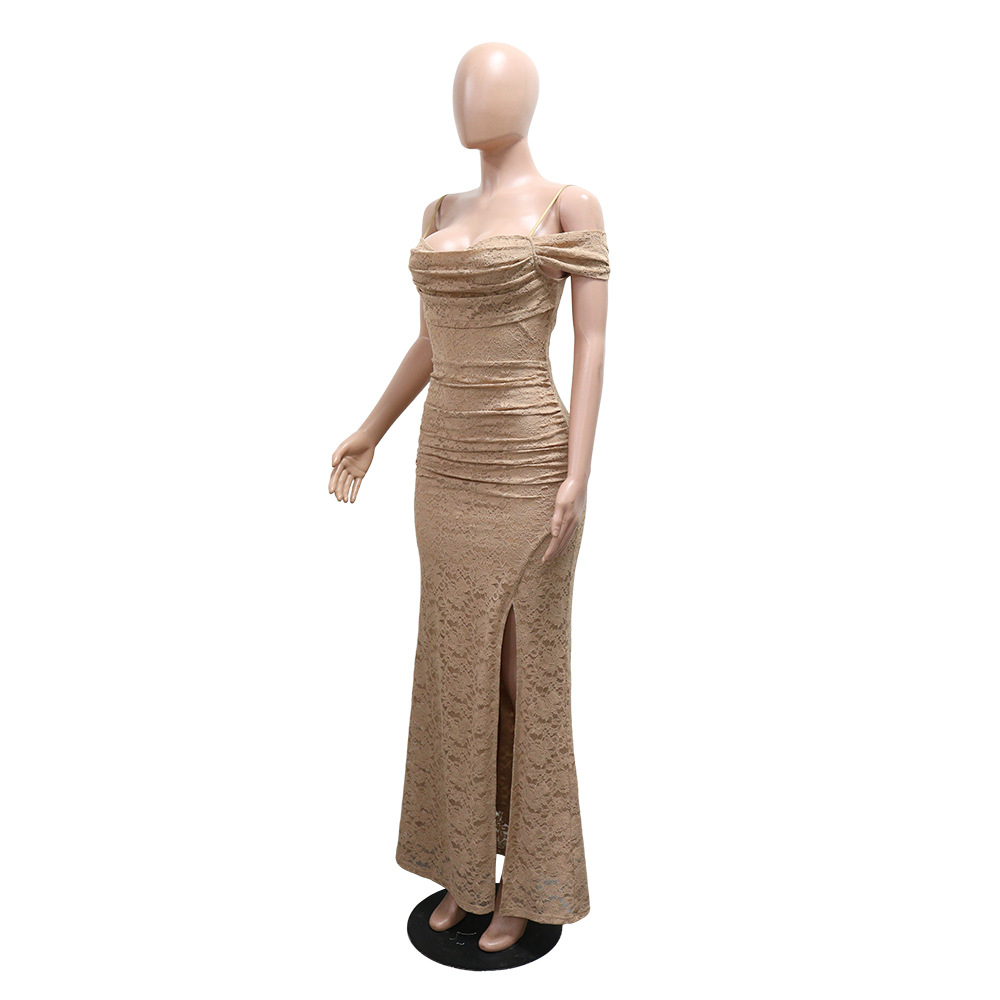 Spaghetti Strap Slit Maxi Dress for Evening Parties