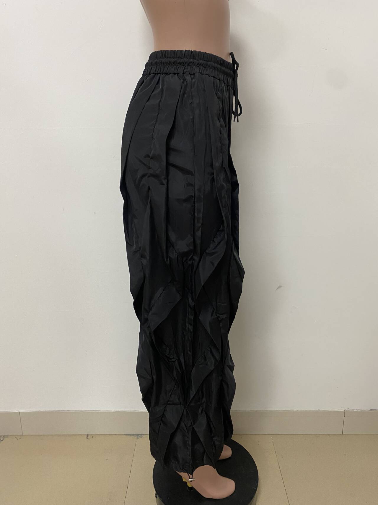 Camouflage Print Lace-Up Ruffle Patchwork Pants
