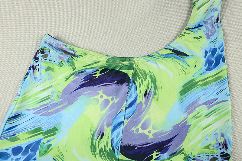 Printed Asymmetrical Strapless Bodycon Tie Jumpsuit