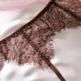 Women Lace Underwire Bra with Waist Belt Lingerie Set