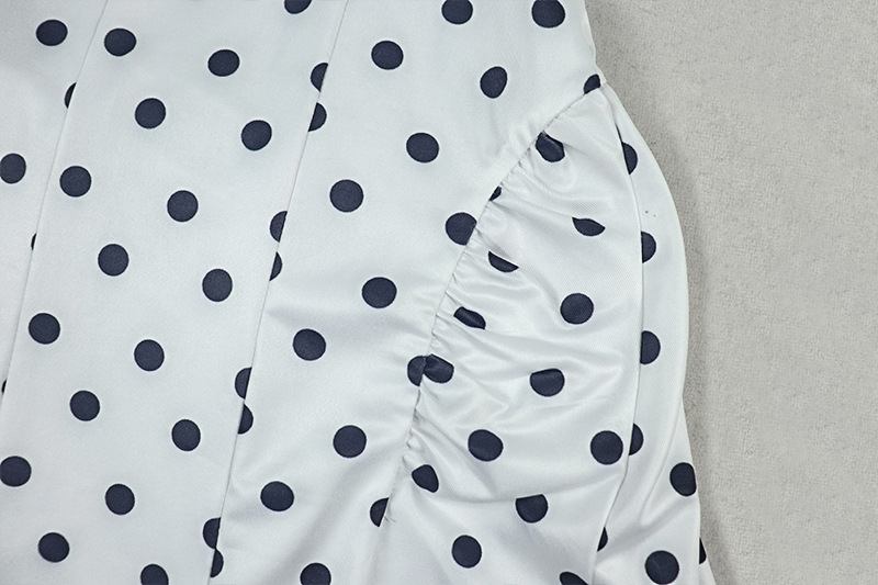 Polka Dot Print V-Neck Sleeveless Halter Dress