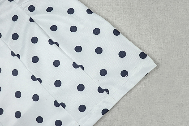 Polka Dot Print V-Neck Sleeveless Halter Dress