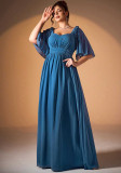 Women Plus Size  Plus Size Elegant Half Sleeve Slim Fit Formal Party Maxi Dress