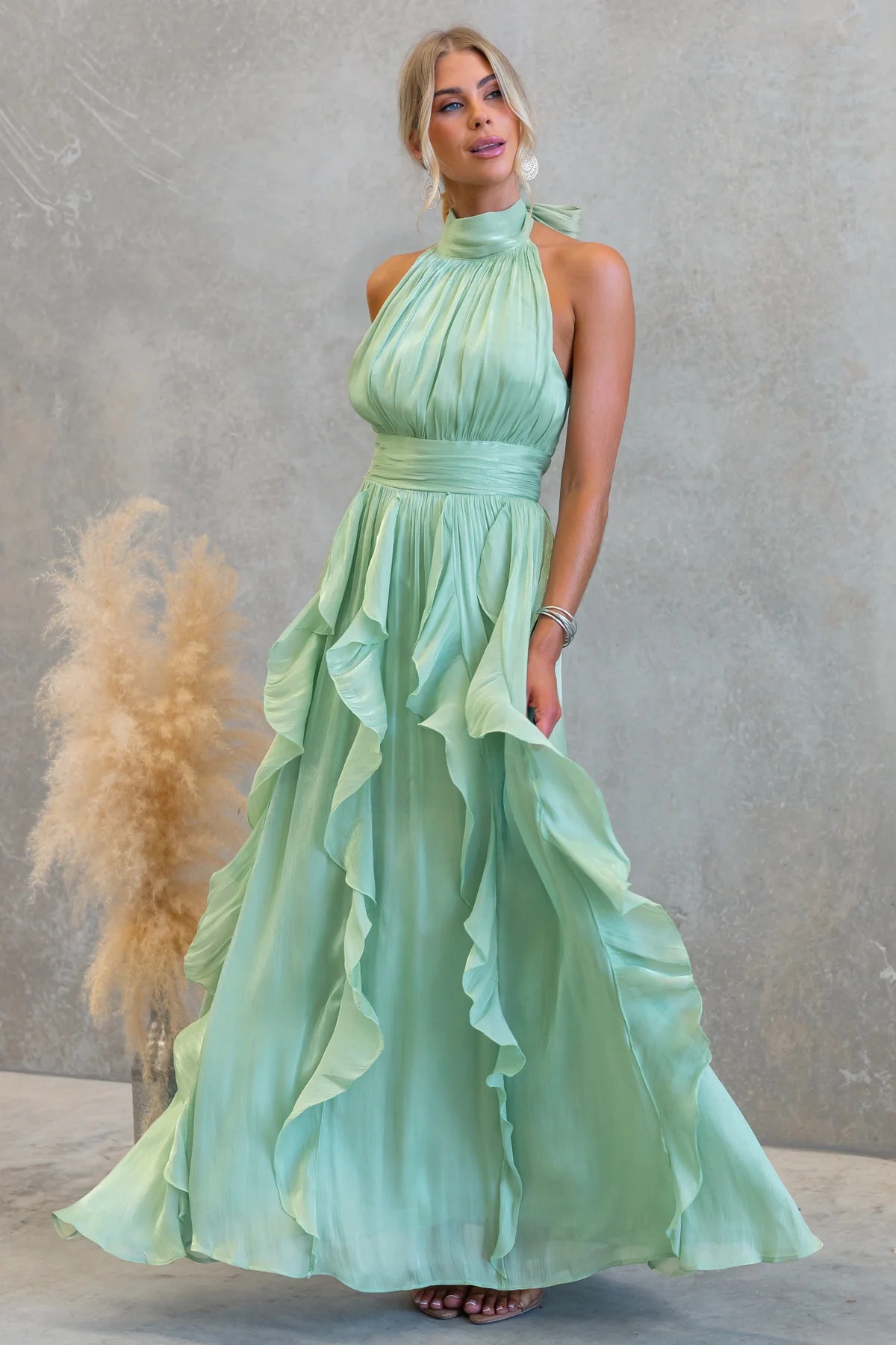 Ruffle Lace-Up Dress for Spring/Summer Casual Holidays