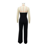 Women Fashion Sexy Slim Fit Solid Color Strapless Jumpsuit