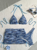 Women Sexy Beach Holiday Three-Piece Bikini Set