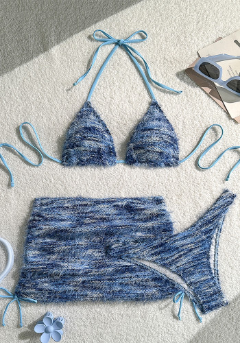 Women Sexy Beach Holiday Three-Piece Bikini Set