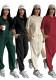 Women Spring Summer Casual Solid Color Turndown Collar Short Sleeve Top with Tight Pants Set